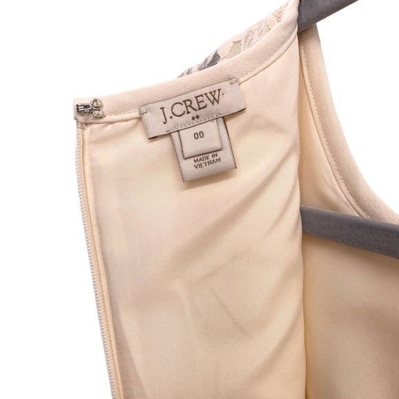 J. Crew Womens Size 00 Edged Lace Cap Sleeve Sheath Dress Knee Length - Picture 6 of 8